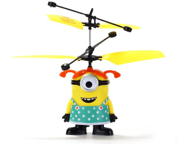 遥控感应小黄人飞行器 感应飞机 小黄人会飞的感应玩具热销产品
